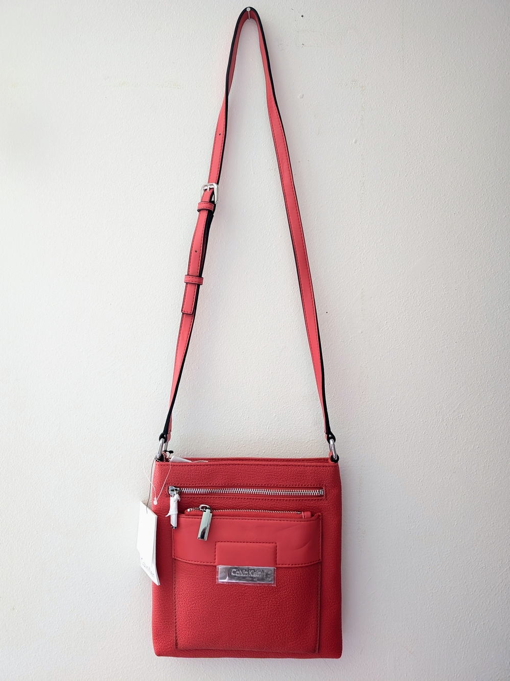 Calvin Klein Red Pebbled Crossbody Bag NWT